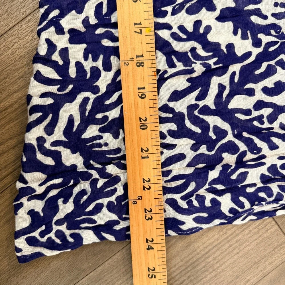 Lilly Pulitzer Murfee Infinity Scarf Blue White Coral Print Rayon 34